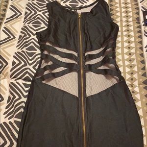 Black see through bodycon dress